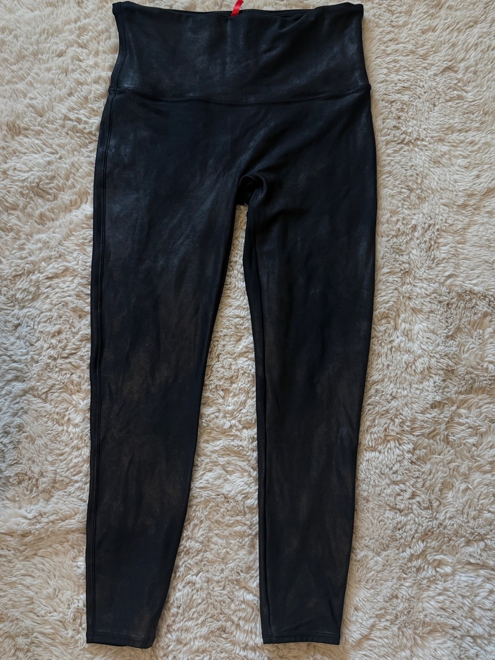 SPANX Black Faux-Leather Leggings Size 2x